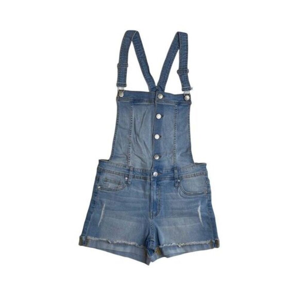 Celebrity Pink Jean‎ Short Overalls Small Juniors' Distressed Faded Stretch NEW